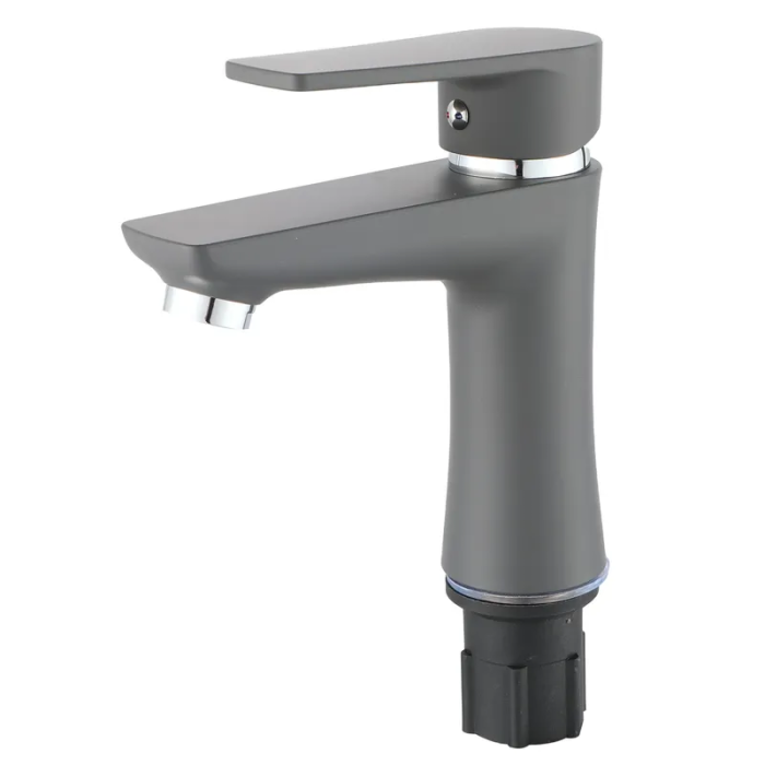 Змішувач для умивальника Plamix Oscar-001 Graphite (без підведення) (Колір графіт) (PM6097)