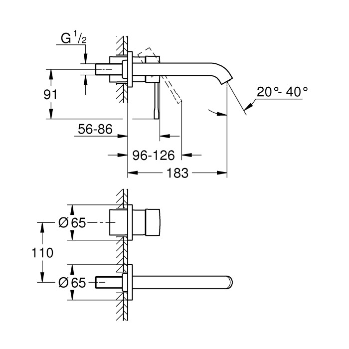 Змішувач для раковини прихованого монтажу Grohe Essence M-Size (29192001)