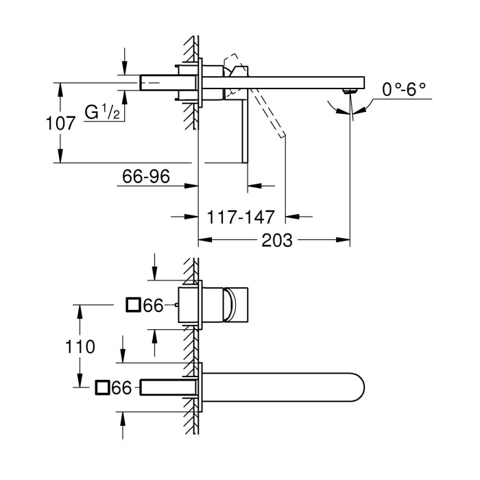 Змішувач для раковини Grohe Plus на 2 отвори, L-Size (29306003)