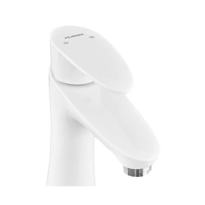 Змішувач для умивальника Plamix Cezar-001 HIGH SET White (з підведенням) (PM0663)