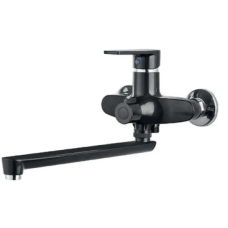 PLAMIX OSCAR-006 EURO SET BLACK Змішувач для ванни (зі шлангом,лійкою та кроншт.)(К.чорний)(24шт/ящ)