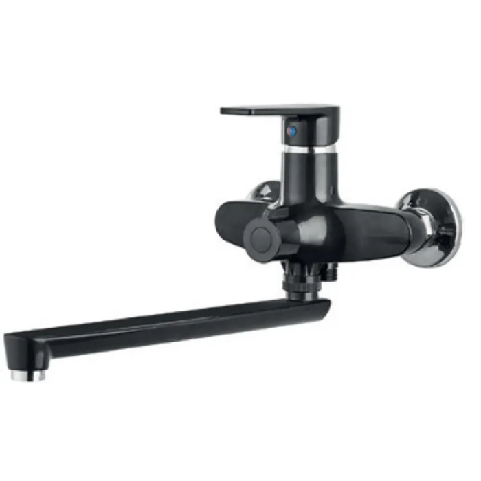 PLAMIX OSCAR-006 EURO SET BLACK Змішувач для ванни (зі шлангом,лійкою та кроншт.)(К.чорний)(24шт/ящ)