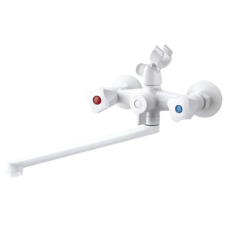 PLAMIX OMEGA-140 EURO SET WHITE Змішувач для ванни(зі шлангом,лійкою та кроншт.)(Кол.білий)(24шт/ящ)