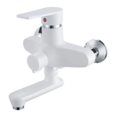 PLAMIX OSCAR-008 EURO SET WHITE Змішувач для ванни(зі шлангом,лійкою та кроншт.)(Кол.білий)(24шт/ящ)