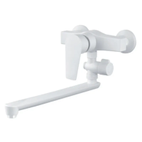 PLAMIX OSCAR-006 SET WHITE Змішувач для ванни(зі шлангом,лійкою та кроншт.)(Кол. білий)(24 шт/ящ)