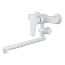PLAMIX OSCAR-006 SET WHITE Змішувач для ванни(зі шлангом,лійкою та кроншт.)(Кол. білий)(24 шт/ящ)