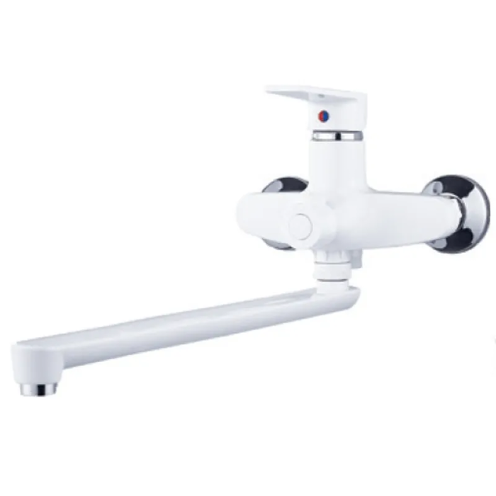 PLAMIX OSCAR-006 EURO SET WHITE Змішувач для ванни(зі шлангом,лійкою та кроншт.)(Кол.білий)(24шт/ящ)
