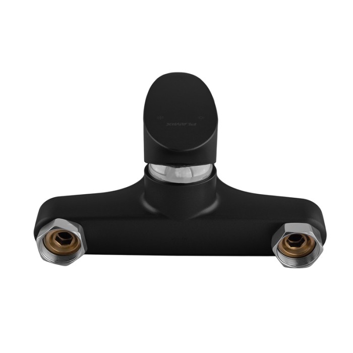 Змішувач для ванни Plamix CEZAR-009 EURO SET Matte black, зі шлангом, лійкою та кронштейном (PM0693)