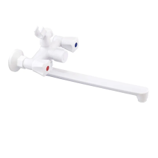 Змішувач для ванни Plamix Omega-140 Euro White (без шланга та лійки) (PM0648)
