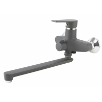 Змішувач для ванни Plamix Oscar-006 Euro SET Graphite (з шлангом, лійкою та кронш.) (Колір графіт) (PM6098)