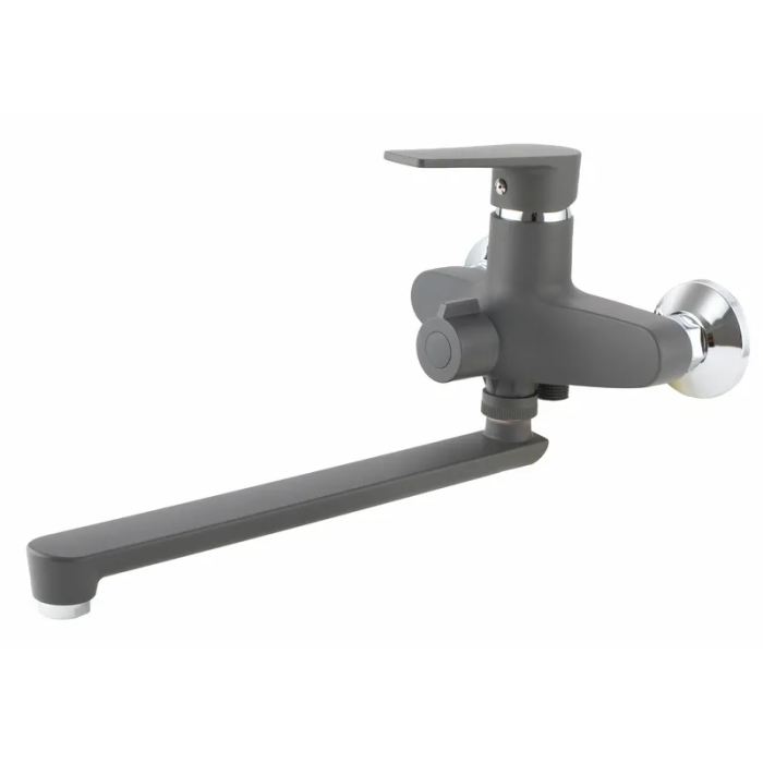 Змішувач для ванни Plamix Oscar-006 Euro SET Graphite (з шлангом, лійкою та кронш.) (Колір графіт) (PM6098)