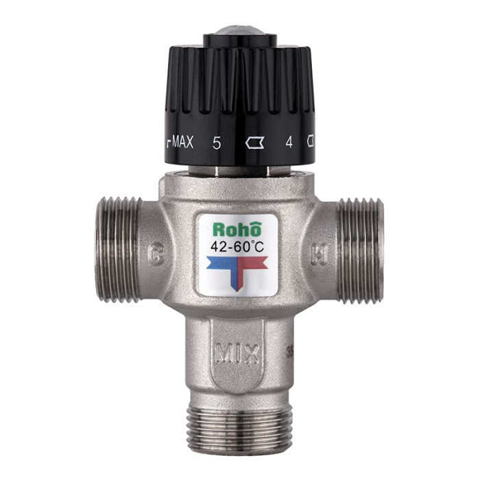 Клапан змішувальний Roho R1208-075 - 3/4" ЗР термостатичний (42-60*C) (RO1023)