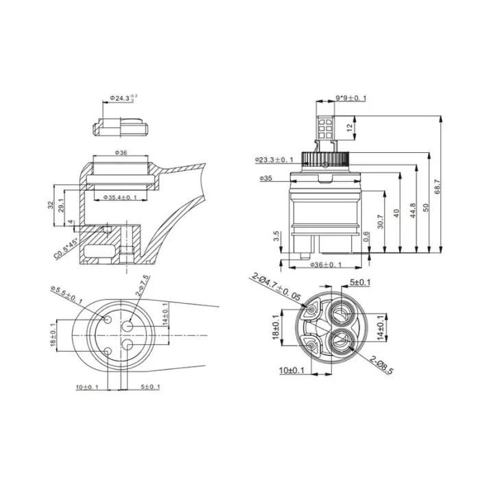 Картридж GAPPO G51-5 Sedal 35 мм