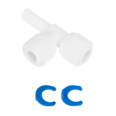 Трійник 1/4"стрижень x 1/4"цанга x 1/4"цанга (КРАТНО 10 шт) (ST023-A) {10}