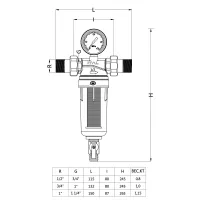 Фільтр промивний ITAL для гарячої води 1/2" з ключем латунь{6}