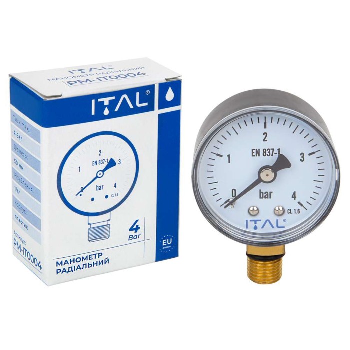 Манометр Ø50 1/4" 4 bar радіальний ITAL {200}