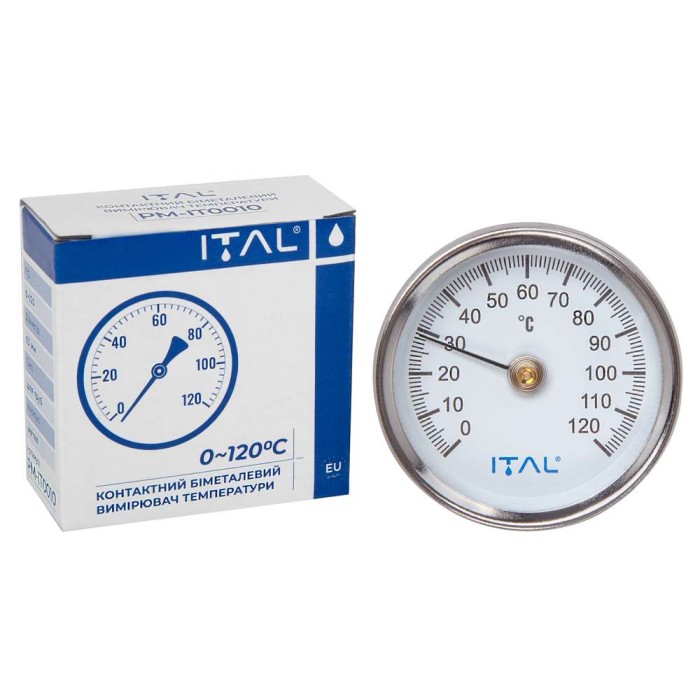 Термометр Ø63 накладний 0-120С ITAL {100}