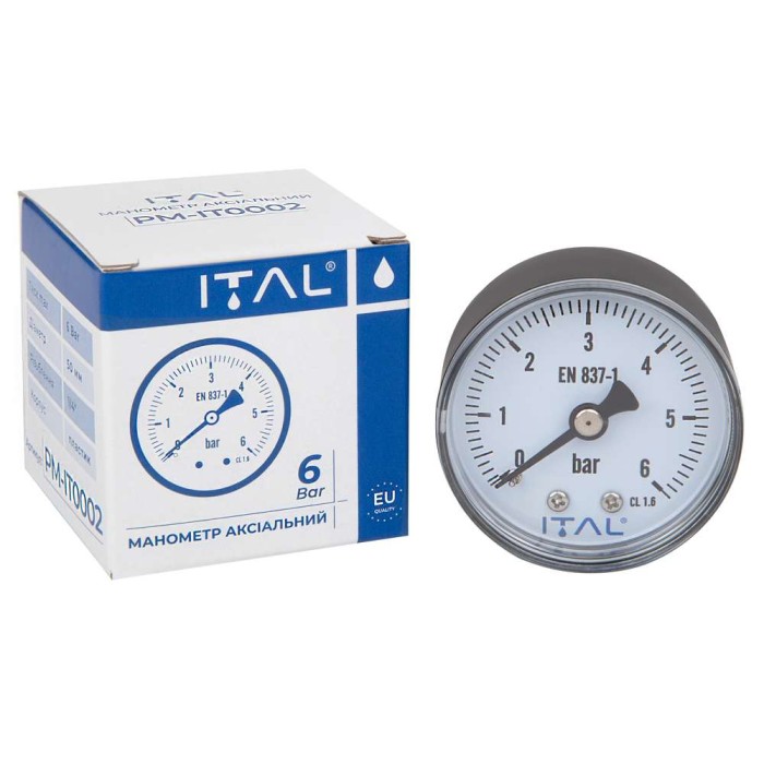 Манометр Ø50 1/4" 6 bar фронтальний ITAL {200}