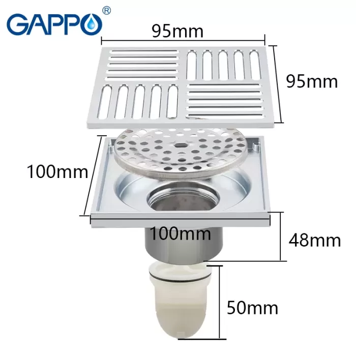 Вертикальний трап GAPPO G81051, латунь, 100х100 мм, хром