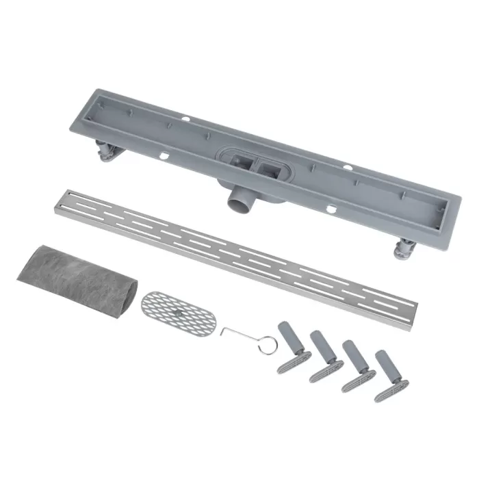 IT13-FT01/400 ITAL Душовий трап 400*70*67 мм ABS пластик, сірий (блістер) {5/1}