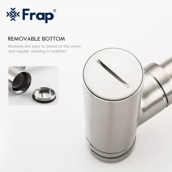 Сифон для раковини Frap F82 під донний клапан, латунь, хром
