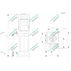 PL4-8 SHIMGE 380В ц/біжний багатоступ. вертик. (2.2 кВт, Нmax=98(77)м, Qmax=100(67)л/хв {1}